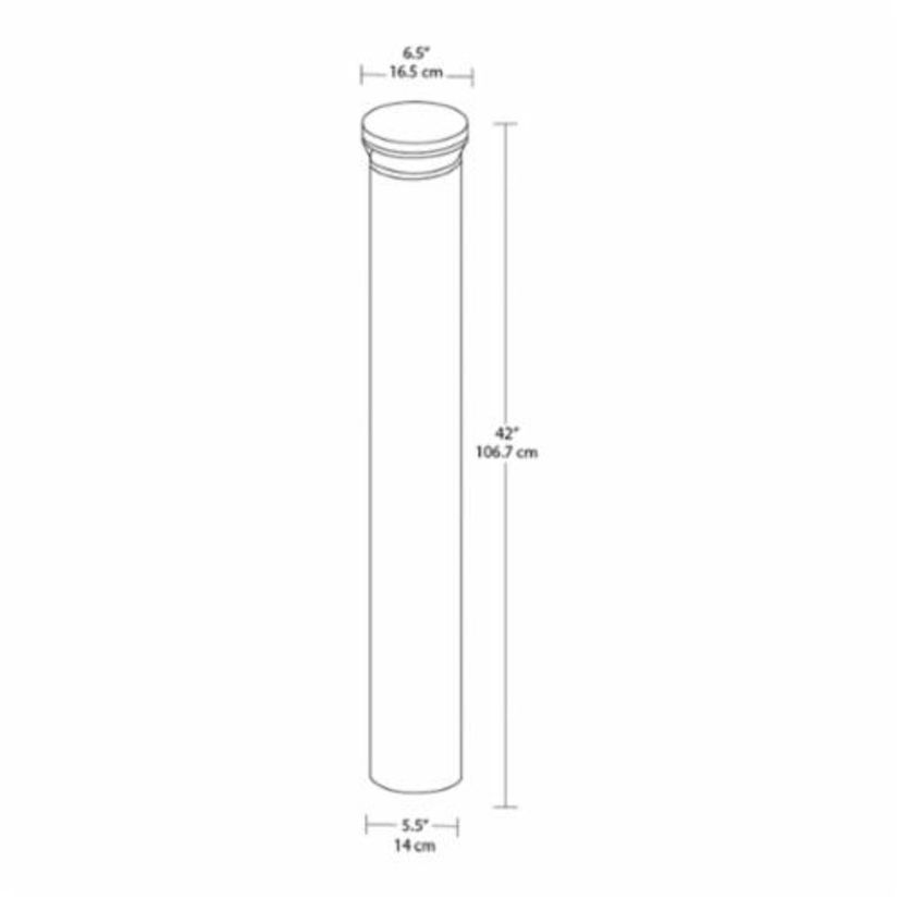 RAB BLEDR24 Round Bollard Light, LED Lamp, 23 W Fixture, 120/208/240/277 VAC, Bronze/Polyester Powder Coated Housing